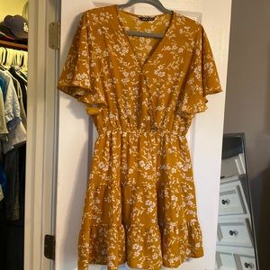 Mustard Yellow Flowy Dress